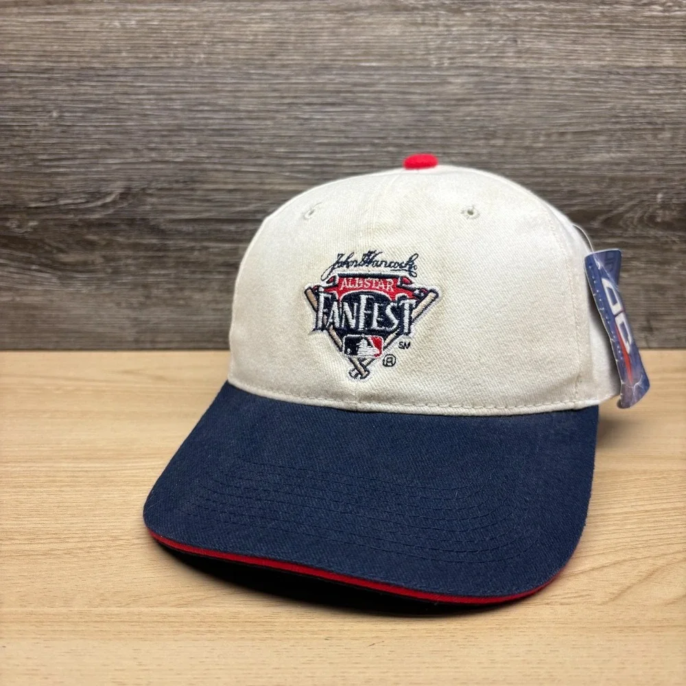Vintage MLB All Star FanFest Hat Cap Strap Back Blue White Baseball Heaven‎ NWT